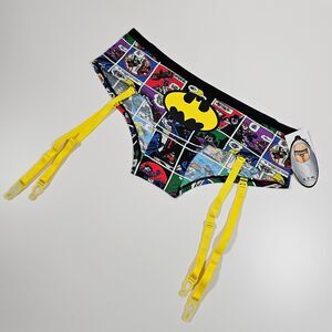 DC Comics Batman Robin Supervillains Comic Art Cotton Panties with Garters Sz S